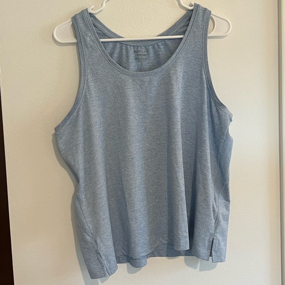 Athleta Uptempo Elevate Tank, blue heather color, size large
